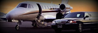 A private jet and a sleek limousine parked side by side in Plano