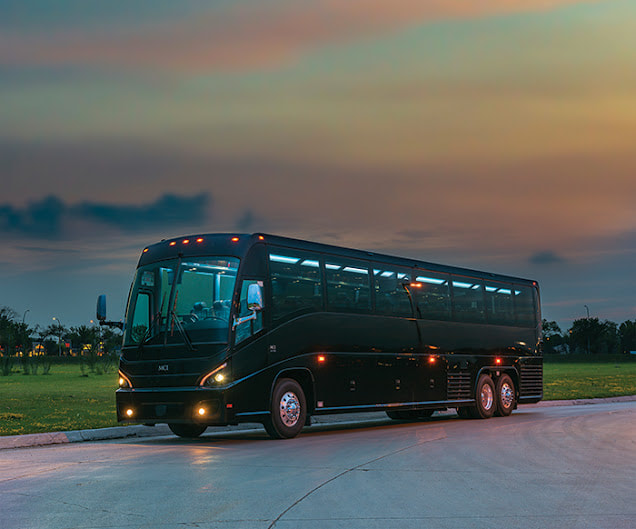 A modern bus in Plano, Texas